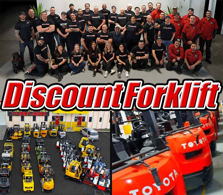 An image collage of Discount Forklift