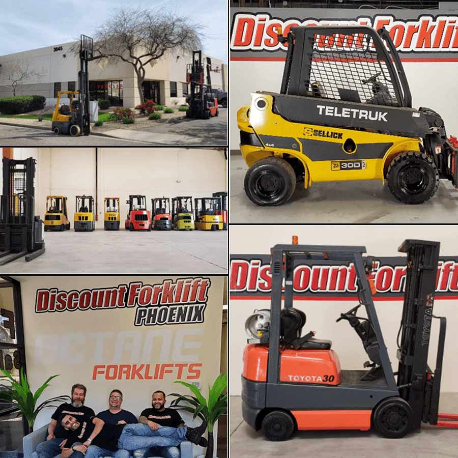 An image collage of Discount Forklift Phoenix