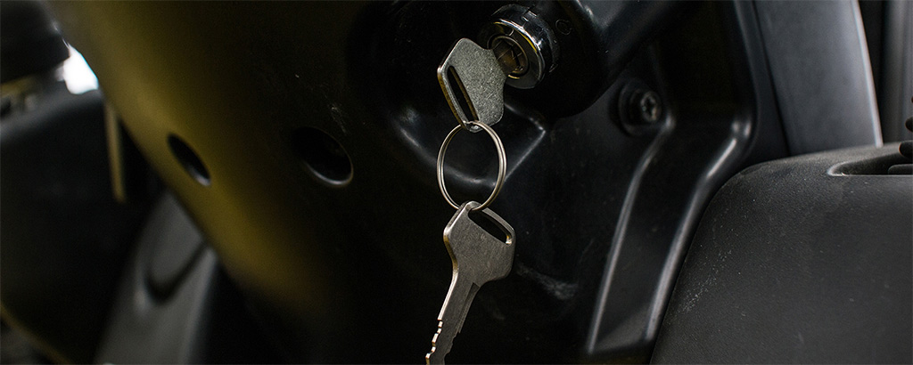 A set of keys in the ignition