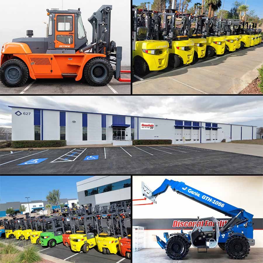 An image collage of Discount Forklift DFW